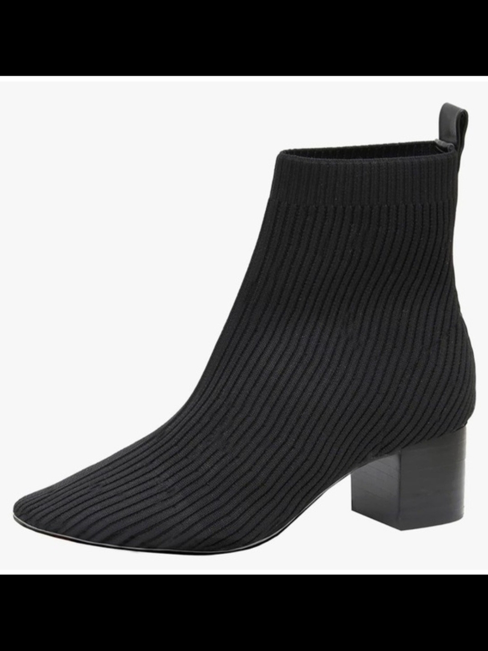 Joie Black Ribbed Knit Ankle Boot